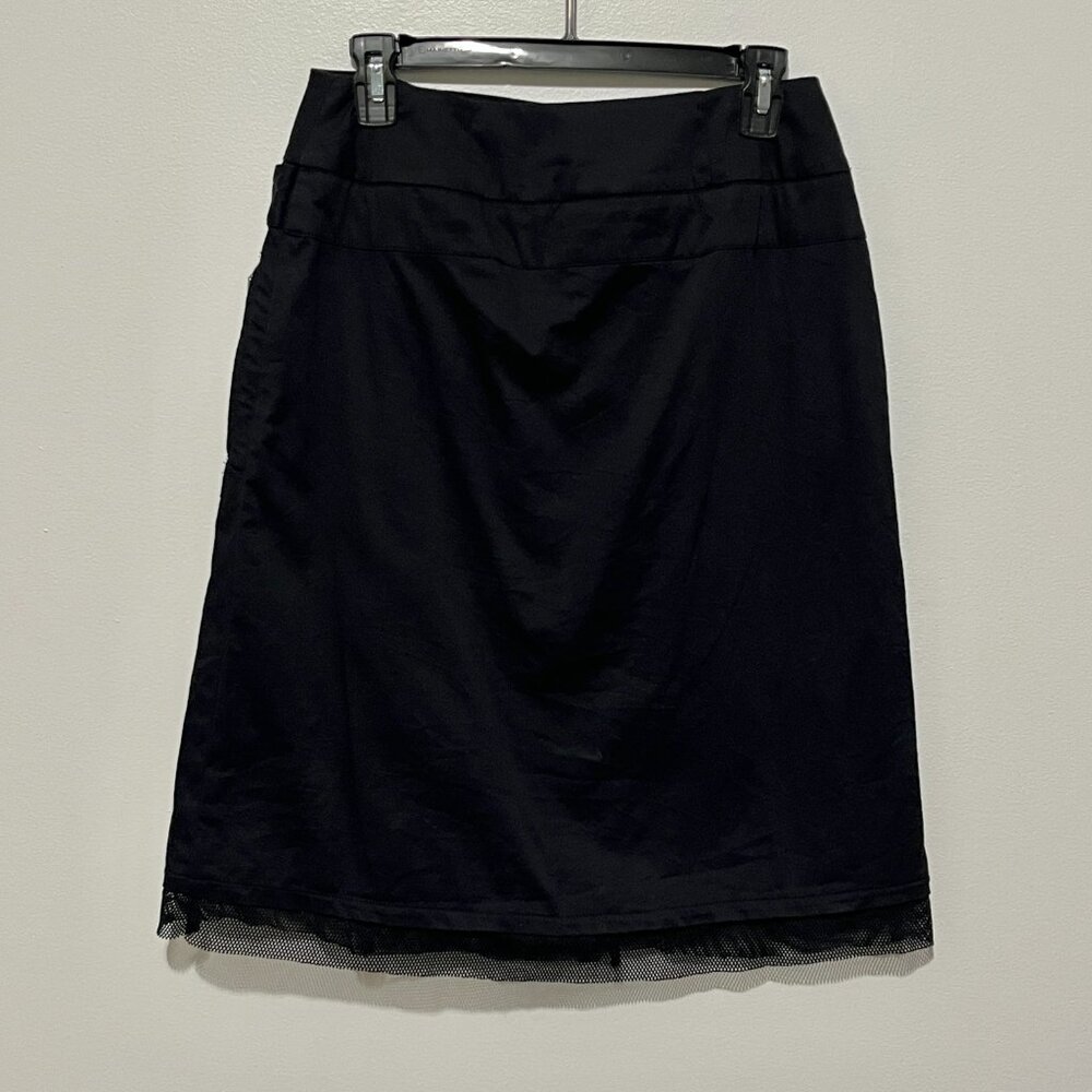 Womens Y2K Wrap Skirt 4 Black Goth Cyber Punk Emo 2000s Grunge Urban Alternative - Picture 2 of 10